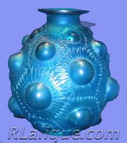 R.Lalique Tournesols Blue Vase by Rene Lalique